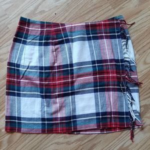 Vintage Express Red Green Plaid Tartan Skirt